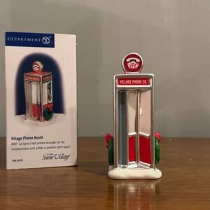 Department 56 Village Phone Booth Snow Village Accessory in Box Dept 56